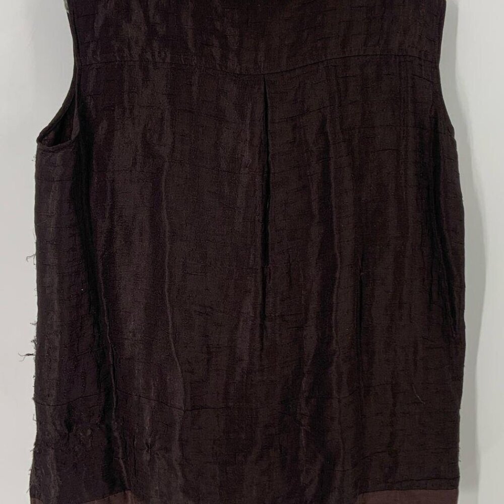 Eskandar Neiman Marcus Brown Textured Regular Fit Outerwear Women Vest Size 1 View 2